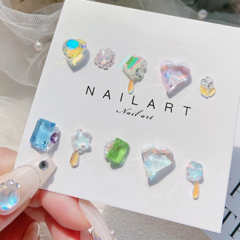 Set 30 Hạt Đá Pha Lê 3d Đính Móng Nghệ Thuật