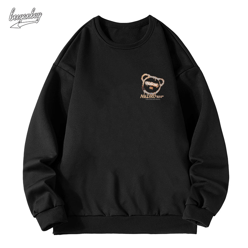 Áo sweater nam BEEYANBUY A1979 100% cotton nỉ tay dài in hình thời trang đơn giản unisex
