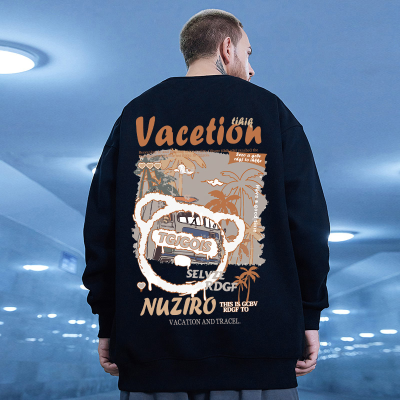 Áo sweater nam BEEYANBUY A1979 100% cotton nỉ tay dài in hình thời trang đơn giản unisex