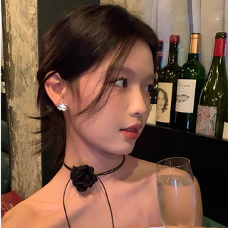 Vòng Cổ choker Ren Hoa Hồng Tối Thiết Kế Sang Trọng Ngọt Ngào Chất Lượng Cao