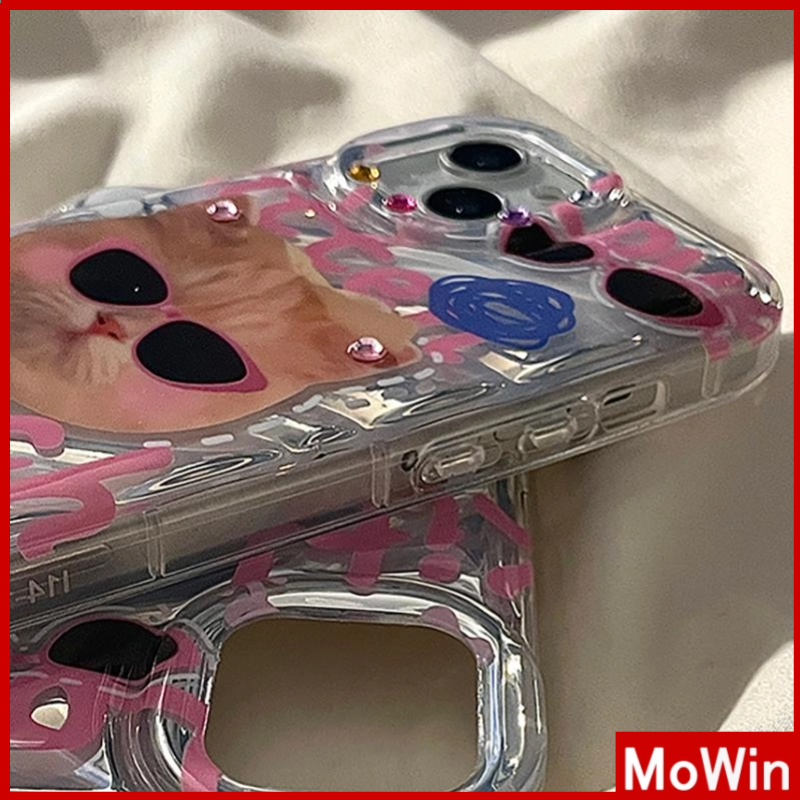Ốp lưng iPhone 14 Pro Max Ốp Lưng iPhone Ốp Lưng Laser Gợn Sóng Nước Trong Suốt TPU Mềm Chống Sốc Mặt Sau Hình Mèo Đen Dễ Thương Tương thích với iPhone 13 Pro max 12 Pro Max 11 xr xs 7Plus 8Plus