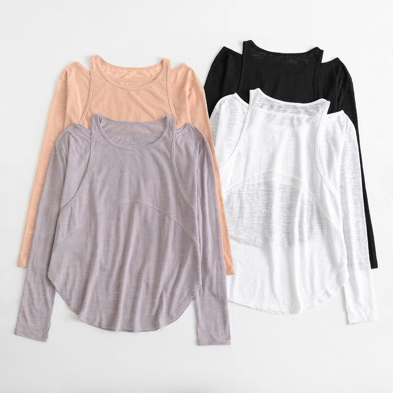 Áo Thun Thể Thao Tay Dài Chất Liệu Khô Thoáng Nhanh Thời Trang Quyến Rũ Cho Nữ