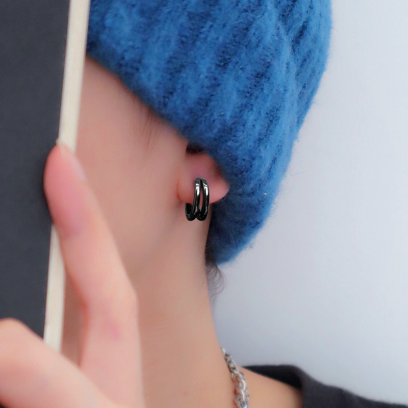 Mới Khuyên Tai Tròn Nhiều Lớp Phong Cách hip hop unisex