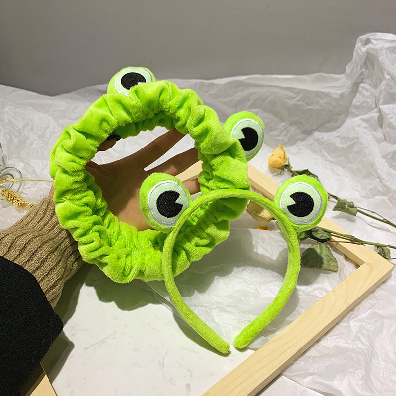 1 Băng Đô Trang Điểm Co Giãn Hình Ếch Vui Nhộn Dễ Thương