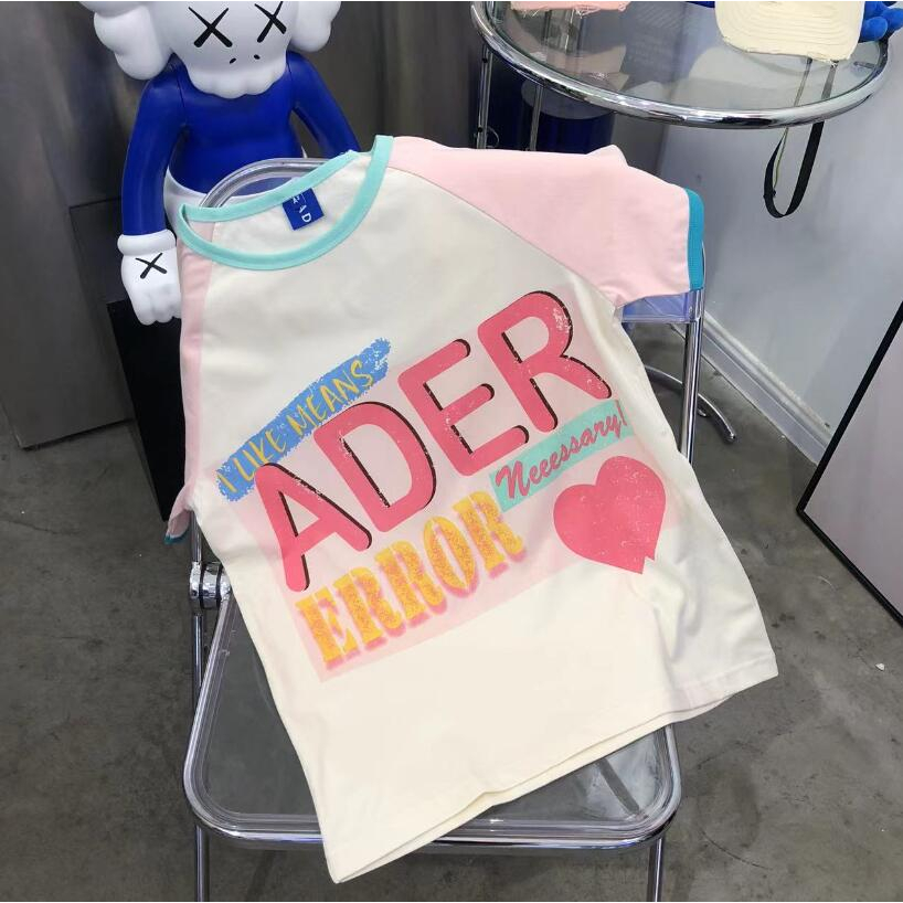 Áo Thun Thêu Chữ ader Ngực Ngắn Tay Thời Trang Unisex Cá Tính 5364