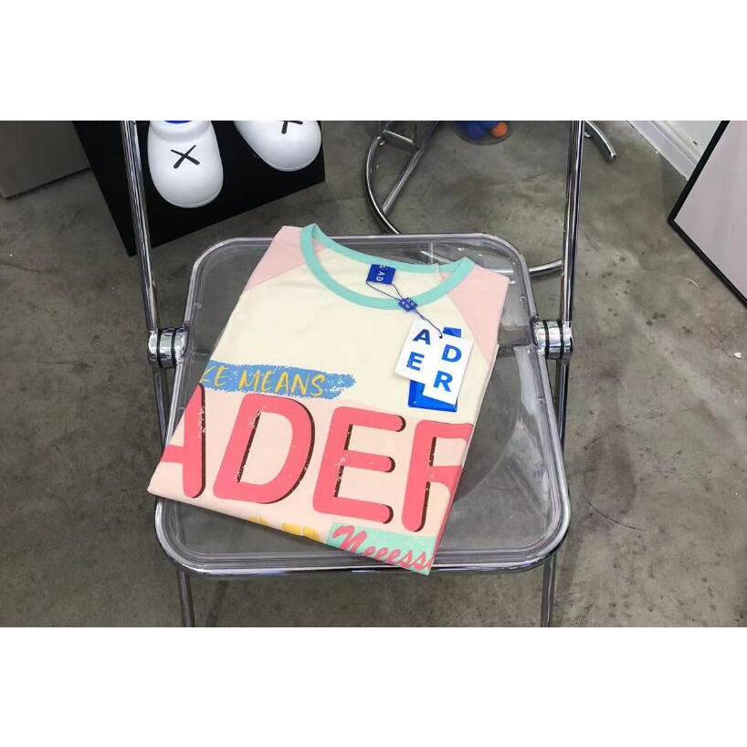 Áo Thun Thêu Chữ ader Ngực Ngắn Tay Thời Trang Unisex Cá Tính 5364