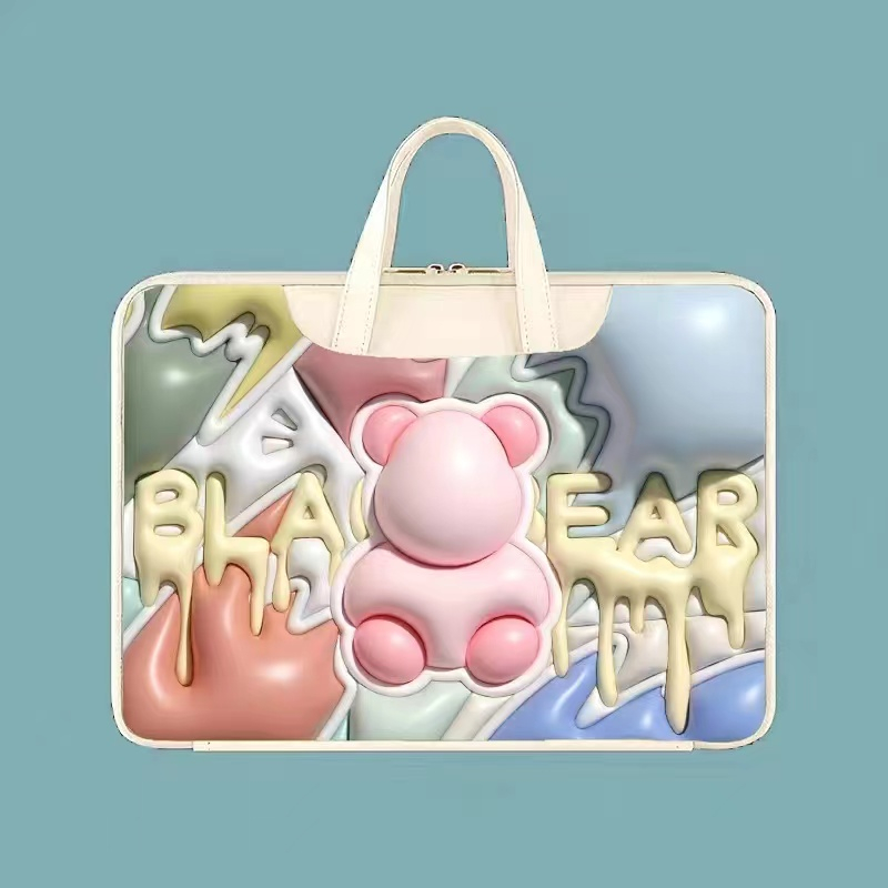 ⭐️Gloomy Bear⭐️ Laptop Bags PU Computer Bag Waterproof Sleeve 13.3 Laptop Case 14 inch15 15.6inches