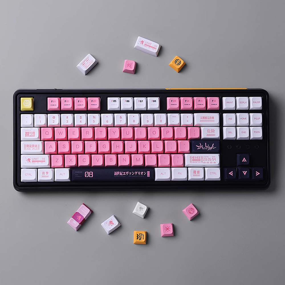 EVA-08  keycaps XDA profile Dye-Sublimation   PBT keycap 134keys
