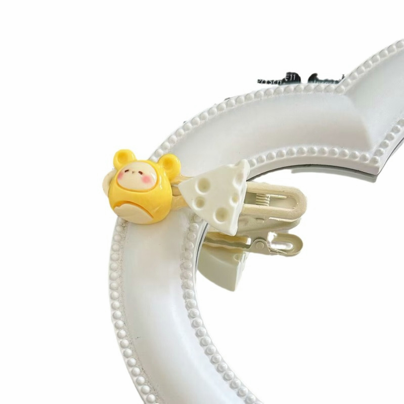 Hoạt Hình Kẹp Tóc Hình Chuột Phô Mai Dễ Thương Cho Nữ