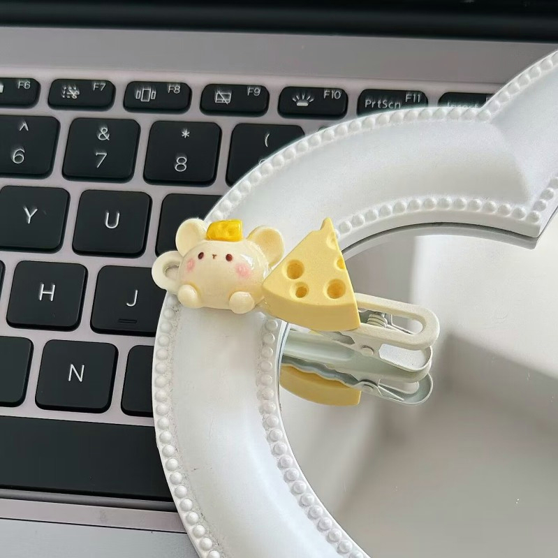 Hoạt Hình Kẹp Tóc Hình Chuột Phô Mai Dễ Thương Cho Nữ