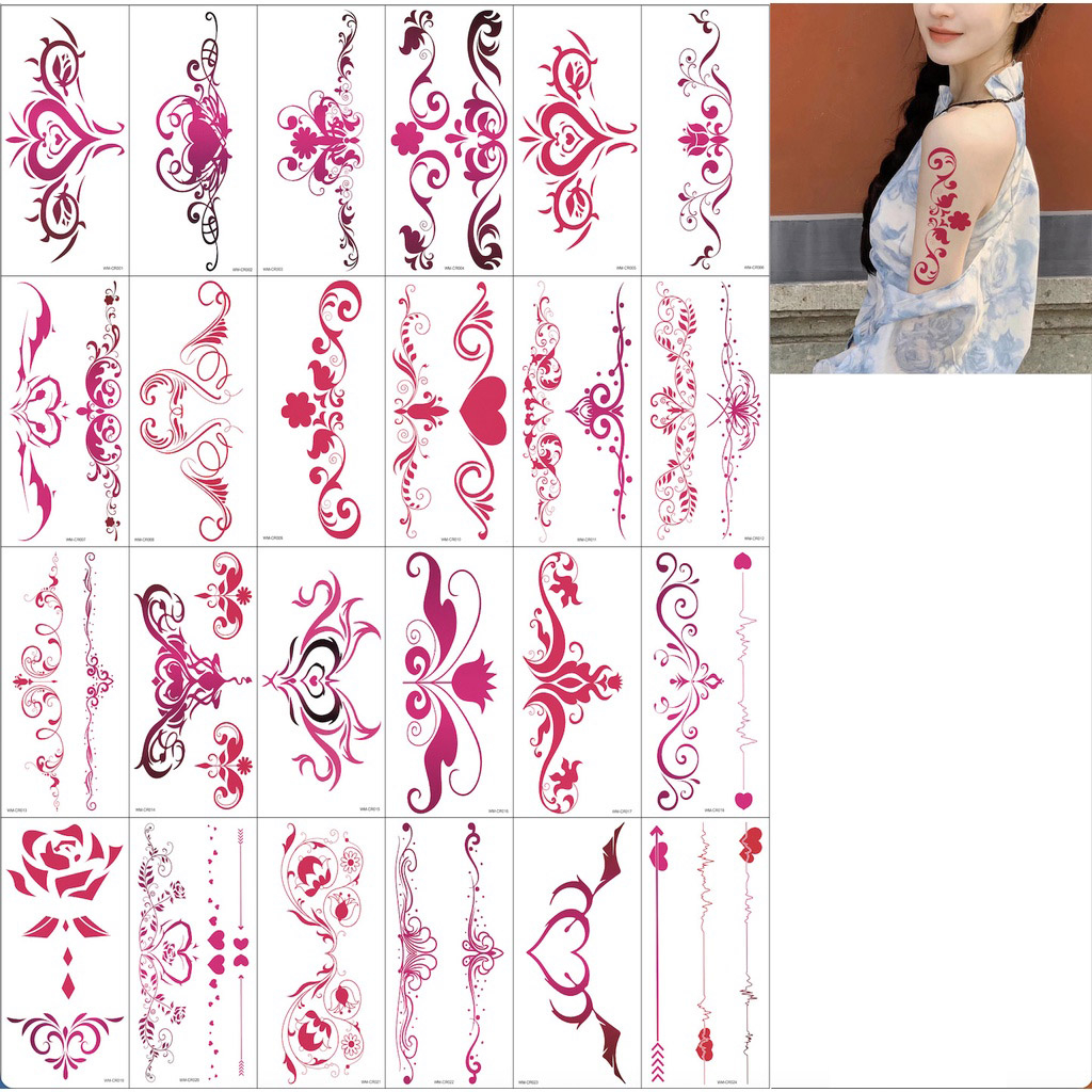 Miếng Dán Hình Xăm Cơ Thể / Đùi / Bụng Dễ Thương Quyến Rũ Cho Nữ