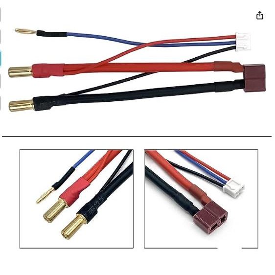 Rc Set 2 Dây Dẫn Pin lipo 5mm Cho 2s 7.4v lipo