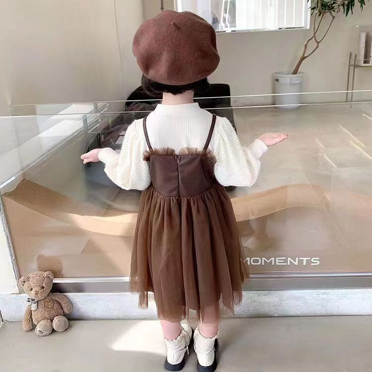 ❀❀❀❀Đầm Công Chúa Giả Hai Mảnh Phong Cách Phương Tây Thời Trang Xuân Thu Cho Bé Gái
