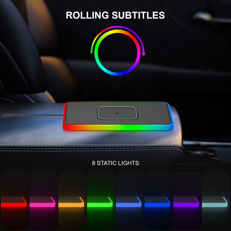 Silicone Đế Sạc Không Dây 15w Có Đèn led Cho Xe Ô Tô