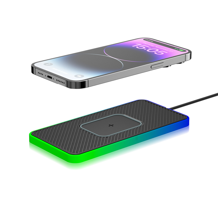 Silicone Đế Sạc Không Dây 15w Có Đèn led Cho Xe Ô Tô