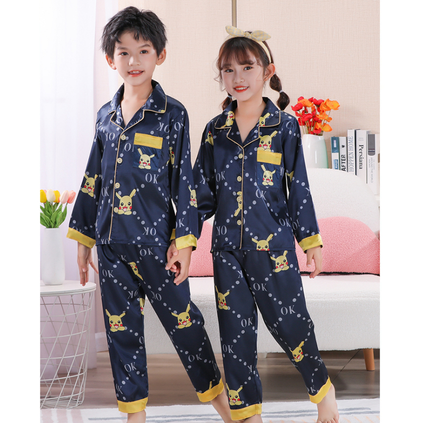 Bộ Đồ Ngủ Nhẹ In Họa Tiết Hoạt Hình Dễ Thương Cho Bé