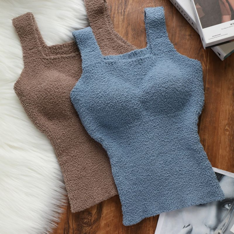 Áo Lót cashmere Dày Không Gọng Giữ Ấm Mùa Đông Cho Nữ