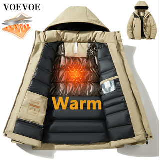 Voevoe Áo Khoác cotton Dày Dặn Ấm Áp Chống Thấm Nước Chống Gió Ngoài Trời Cho Nam Và