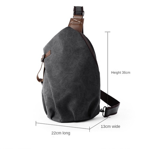 Mooyi Túi đeo chéo nam giới Túi Đeo Chéo Ngực Vải canvas Phong Cách retro Cá Tính Cho Nam