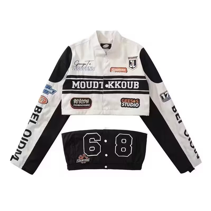 Áo Khoác Bóng Chày Dáng Rộng Phong Cách Hip Hop Mỹ Cá Tính