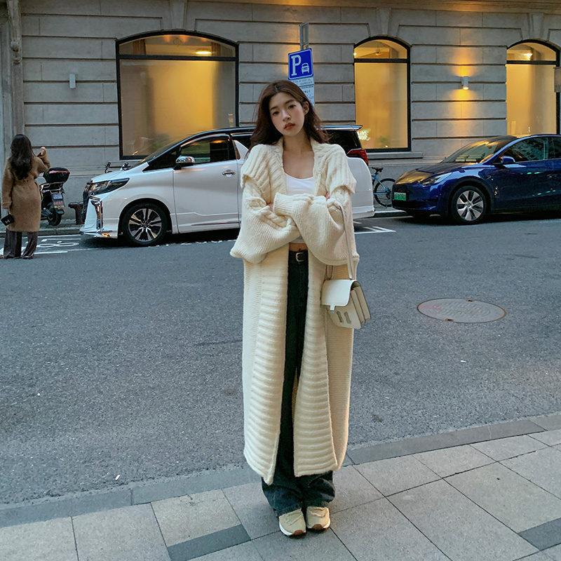 Xiaozhainv Áo Khoác Len Dài Tay Màu Trơn Thời Trang Nữ Tính