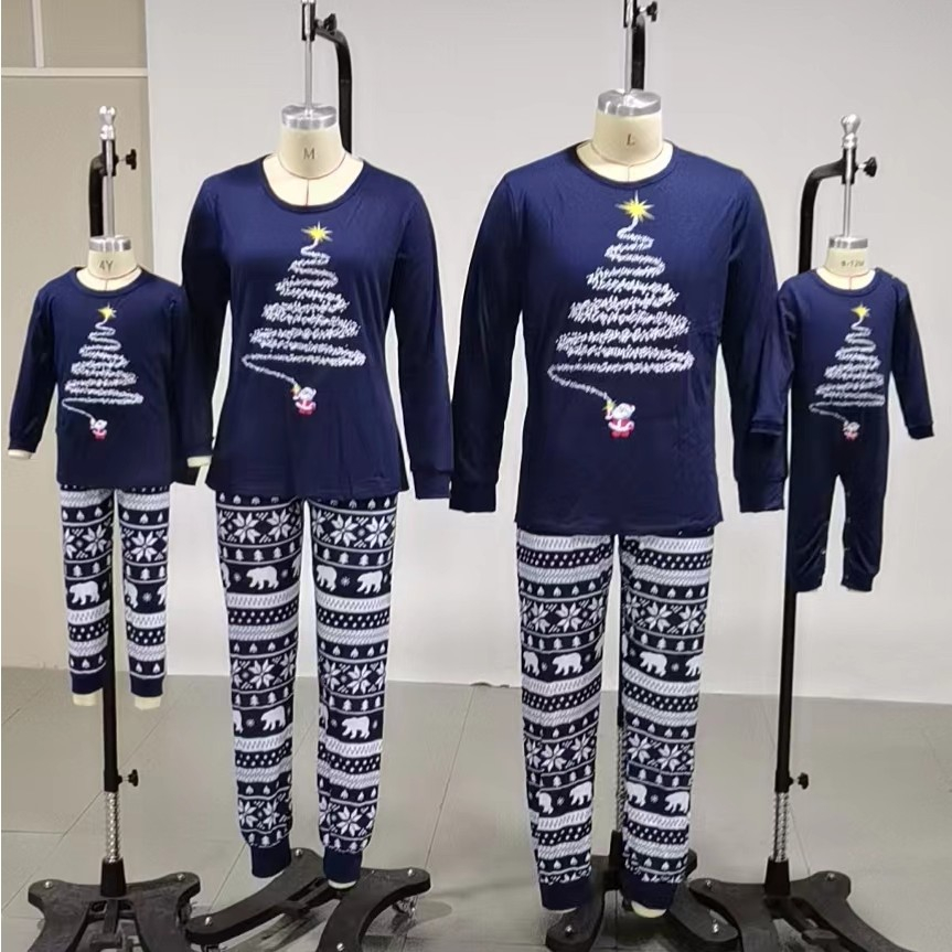 Thời Trang Bộ Đồ Ngủ Pijama Phong Cách Giáng Sinh Dễ Thương Cho Gia Đình