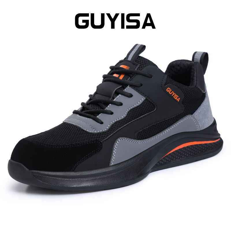 Guyisa Giày Bảo Hộ Mũi Thép Chống Đâm Thủng Màu Đen 3095