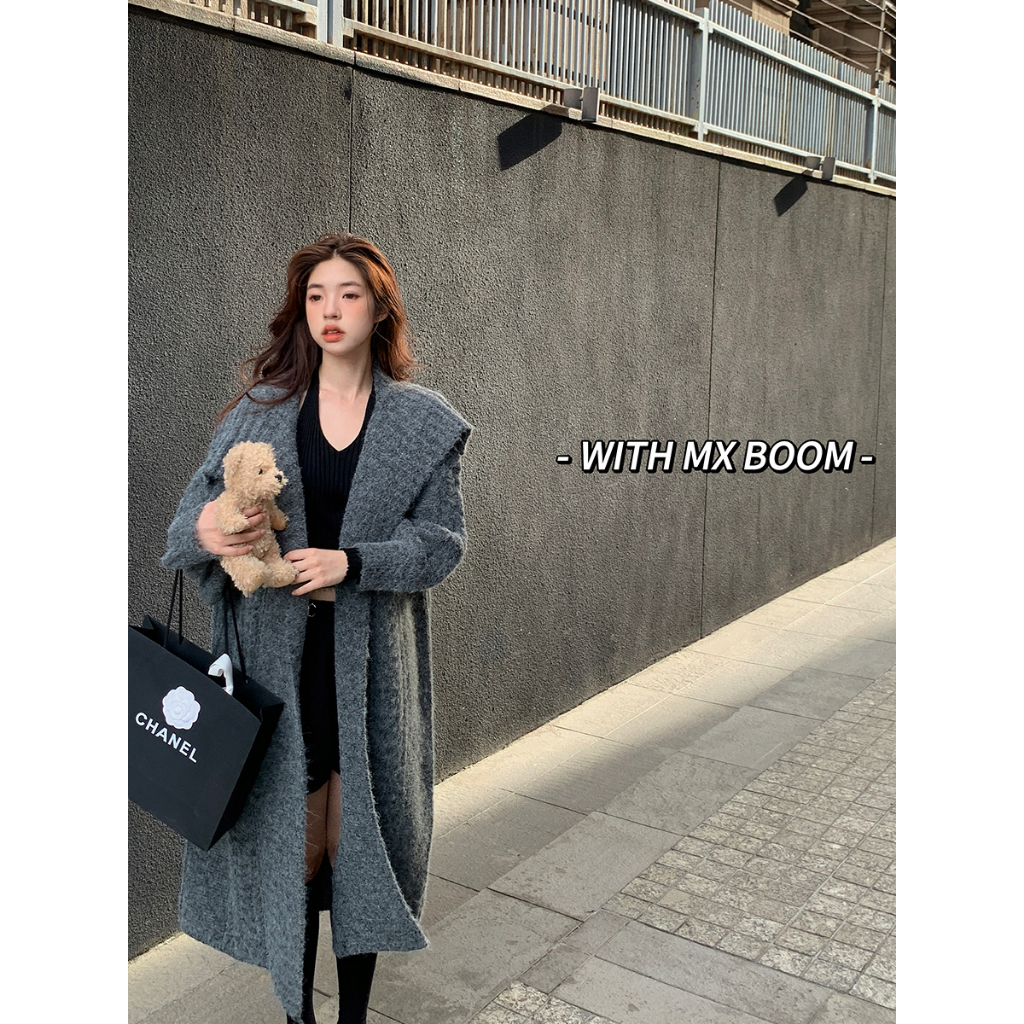 Xiaozhainv Áo Khoác Len Dài Tay Màu Trơn Thời Trang Nữ Tính