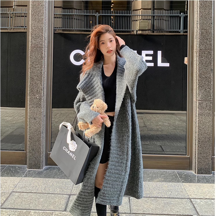 Xiaozhainv Áo Khoác Len Dài Tay Màu Trơn Thời Trang Nữ Tính