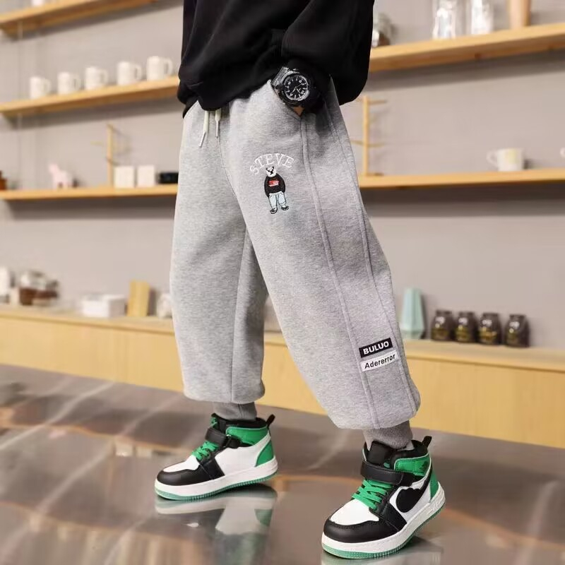 Quần Dài Thể Thao Dáng Rộng Có Dây Rút Thời Trang Xuân Thu Cho Bé Trai