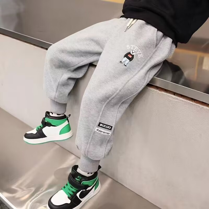 Quần Dài Thể Thao Dáng Rộng Có Dây Rút Thời Trang Xuân Thu Cho Bé Trai