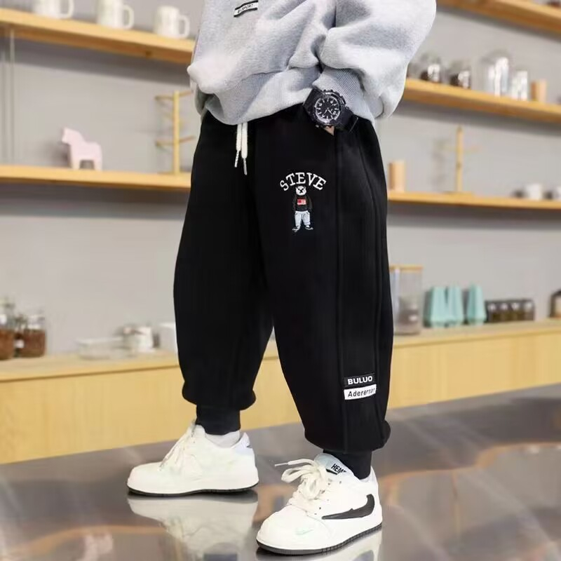 Quần Dài Thể Thao Dáng Rộng Có Dây Rút Thời Trang Xuân Thu Cho Bé Trai