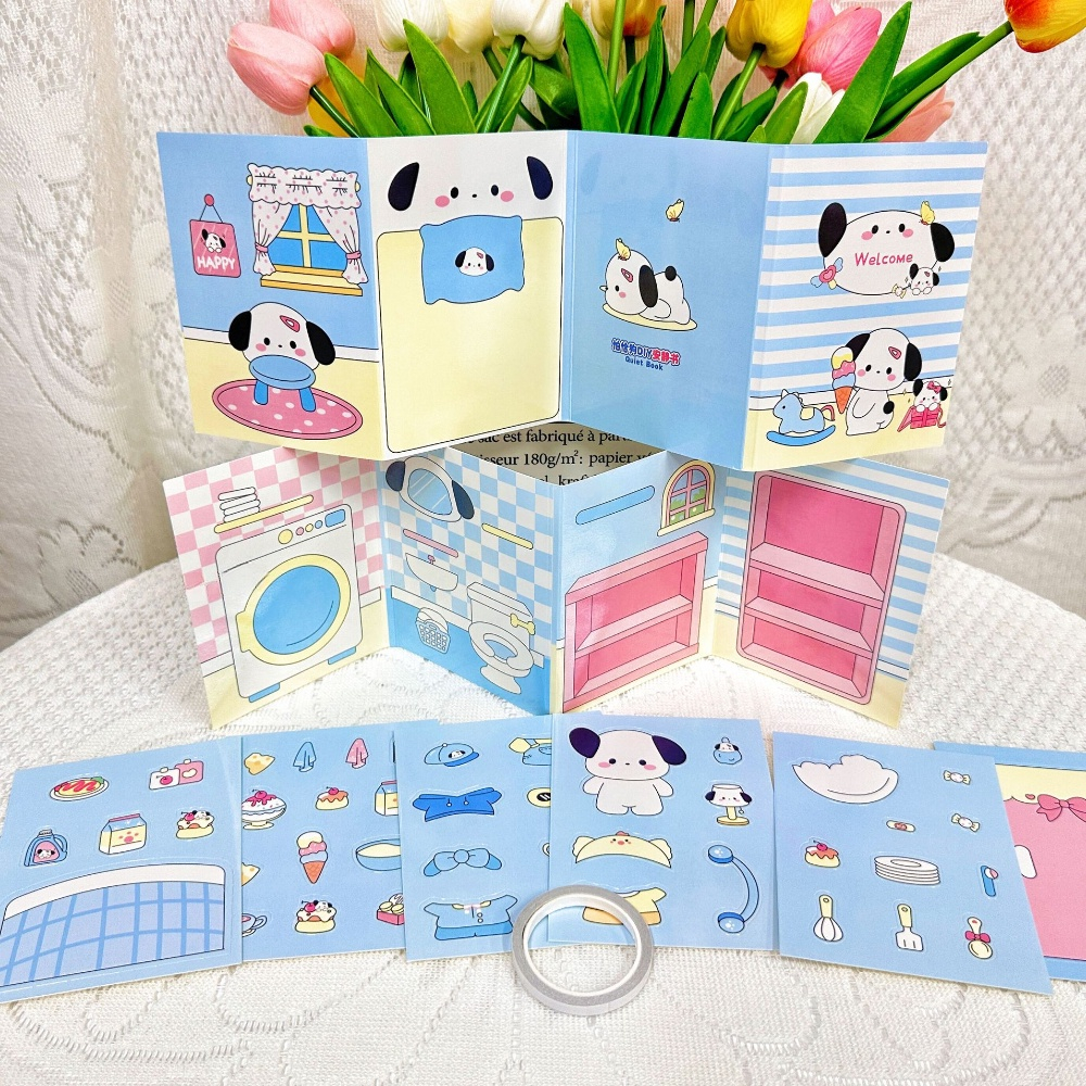 SANRIO Sách Đồ Chơi Kuromi Melody Thủ Công DIY Yên Tĩnh Cho Bé