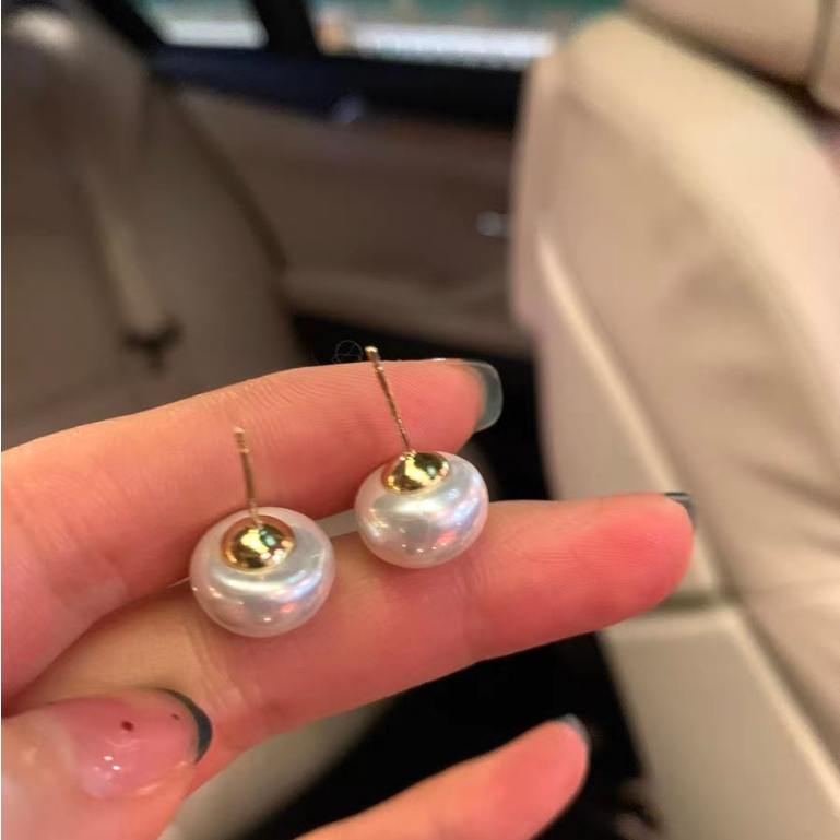 Khuyên Tai Bạc sterling Đính Ngọc Trai Siêu Khuyến Nghị Phong Cách Mới Cho Nữ