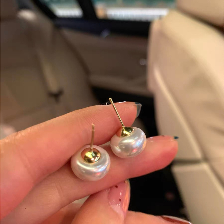 Khuyên Tai Bạc sterling Đính Ngọc Trai Siêu Khuyến Nghị Phong Cách Mới Cho Nữ