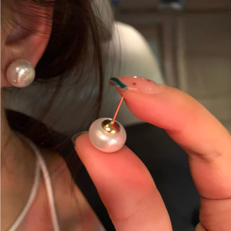 Khuyên Tai Bạc sterling Đính Ngọc Trai Siêu Khuyến Nghị Phong Cách Mới Cho Nữ