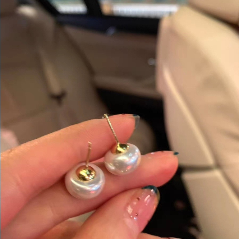 Khuyên Tai Bạc sterling Đính Ngọc Trai Siêu Khuyến Nghị Phong Cách Mới Cho Nữ