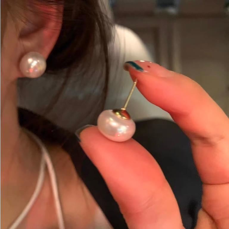 Khuyên Tai Bạc sterling Đính Ngọc Trai Siêu Khuyến Nghị Phong Cách Mới Cho Nữ