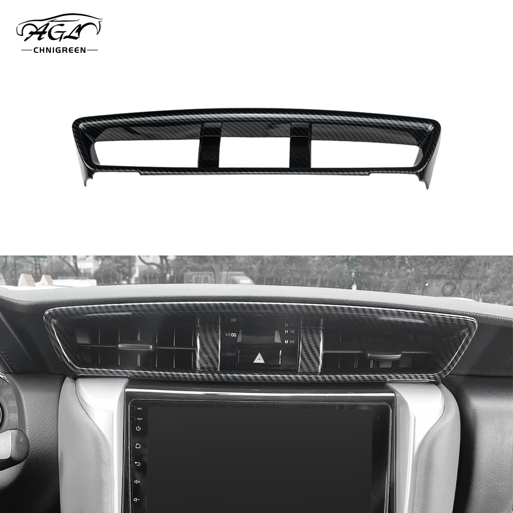 1 Viền Trang Trí Bảng Điều Khiển Trung Tâm Bằng abs Sợi carbon Cho toyota fortuner 2016 2017 2018 2019 2020 2021 2022