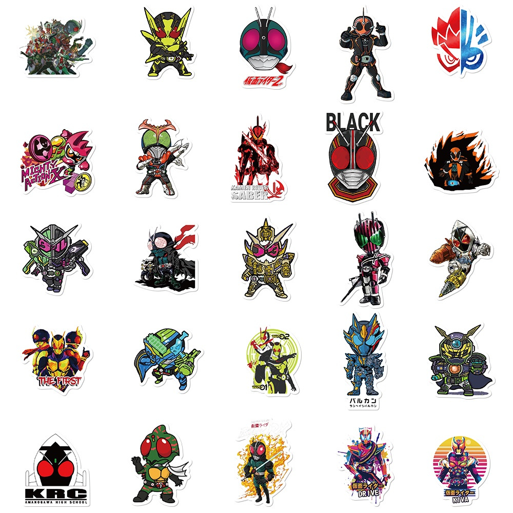 Bộ 50 Nhãn dán Kamen Rider Phim Hoạt Hình Graffiti Không Thấm Nước Sticker