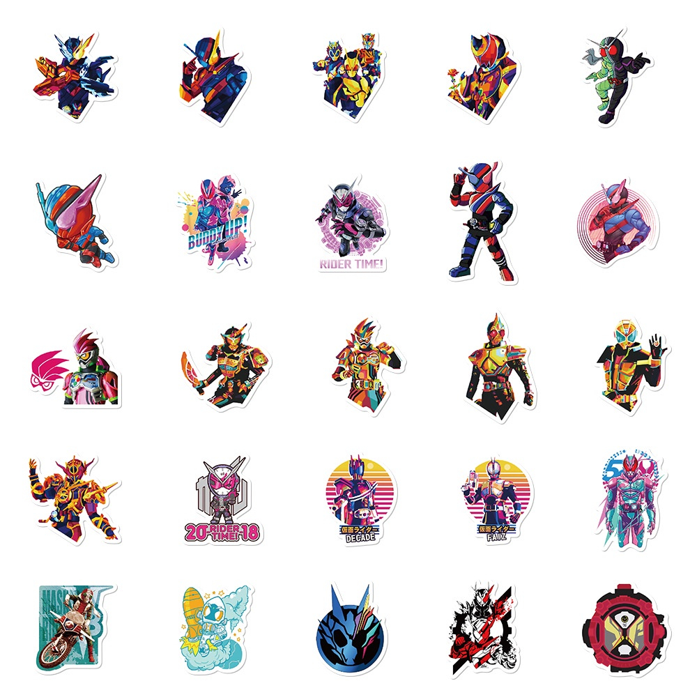 Bộ 50 Nhãn dán Kamen Rider Phim Hoạt Hình Graffiti Không Thấm Nước Sticker