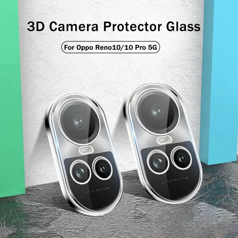 Kính Cường Lực 3D Bảo Vệ Camera Cho OPPO Reno 10 Pro 8T 8 5G 8Z 7Z 7 6 6Z 5 4 3 Pro