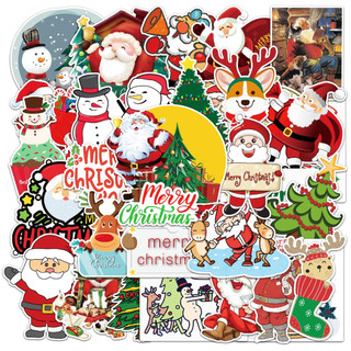 Bộ 100 Sticker Dán Laptop / Điện Thoại / Mũ Bảo Hiểm / Động Cơ / Xe Hơi Chống Thấm Nước Họa Tiết Ông Già Noel Vui Nhộn diy