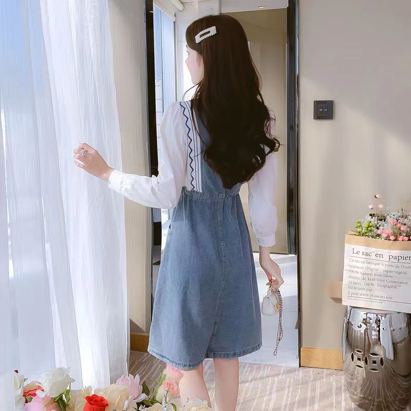 Đầm denim Phối Dây Rút Xinh Xắn Dành Cho Nữ / Size s-2xl / 75kg