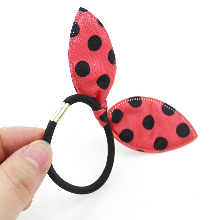 Dây Buộc Tóc Cao Su Co Giãn Hình Tai Thỏ Phong Cách Hàn Quốc Cho Nữ