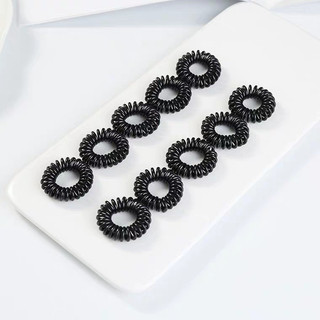 10 pcs Dây Cột Tóc Lò Xo Đen Co Giãn Cho Nữ