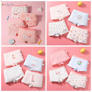 Set 4 Quần Lót Boxer bé gái chất liệu cotton mềm mát họa tiết hoạt hình
