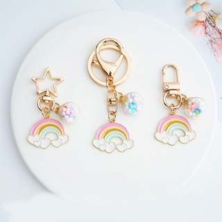  Coffeejoy Móc Khóa Quả Cầu Thủy Tinh Màu Cầu Vồng Kiểu Hàn Quốc Xinh Xắn 