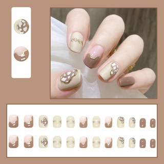 Set 24 móng tay giả màu tím gradient thời trang