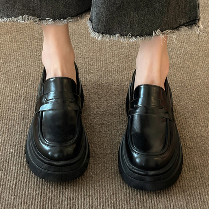 Mới Giày Da Đế Dày Phong Cách vintage Nhật Bản Thời Trang Cho Nữ Size 34-40